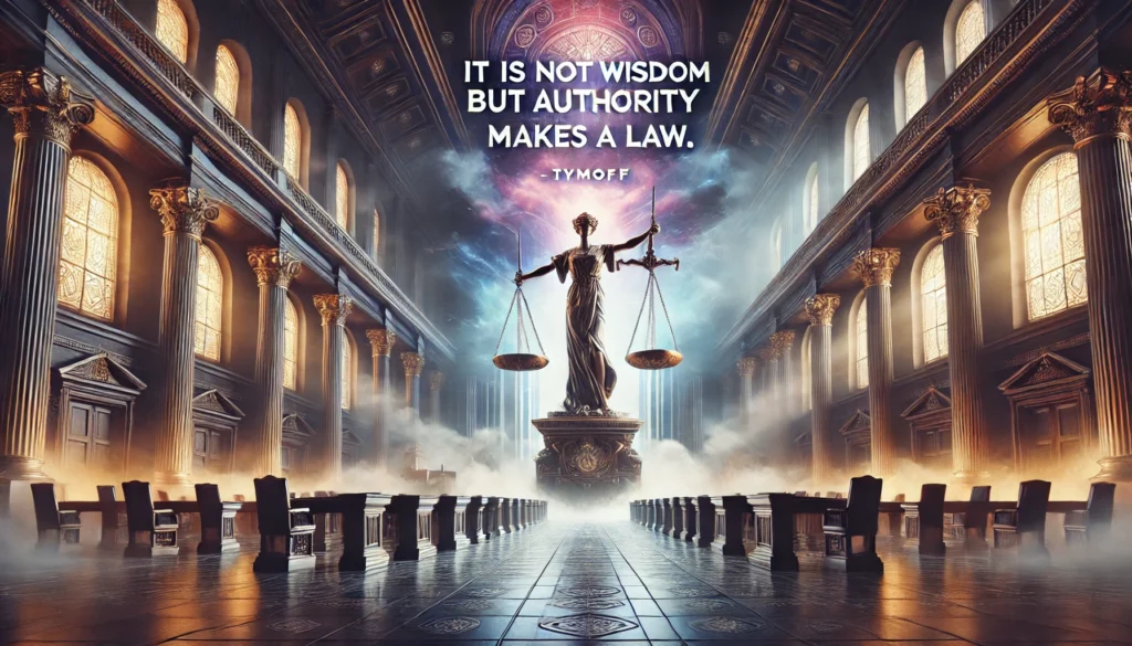 it is not wisdom but authority that makes a law. t - tymoff