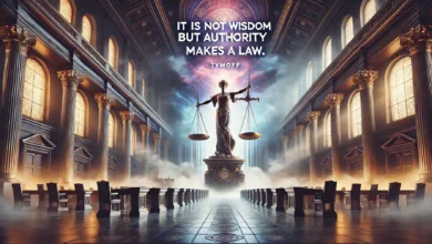 it is not wisdom but authority that makes a law. t - tymoff