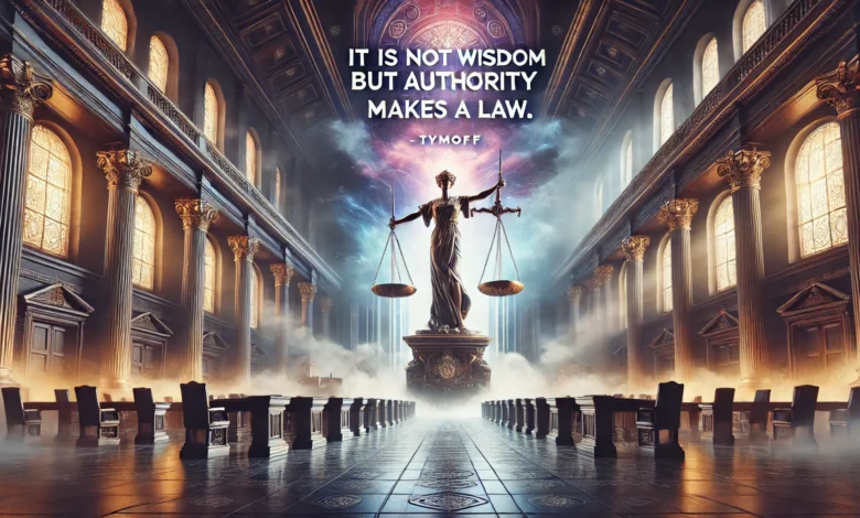 it is not wisdom but authority that makes a law. t - tymoff